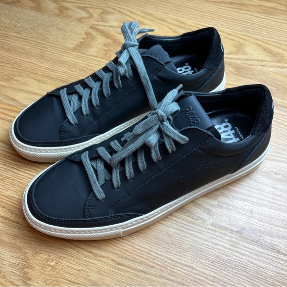 Like new P448 x Project Sustainability Soho Recycled Black Lace Up Sneaker 7.5/8 - Picture 1 of 12